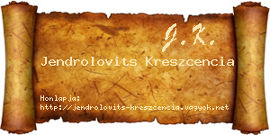 Jendrolovits Kreszcencia névjegykártya